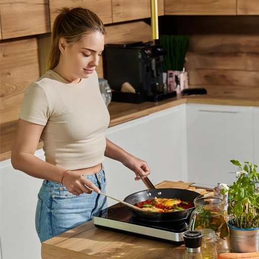 płyta indukcyjna yoer Inducto ze szkła kryształowego i szczotkowanego aluminium