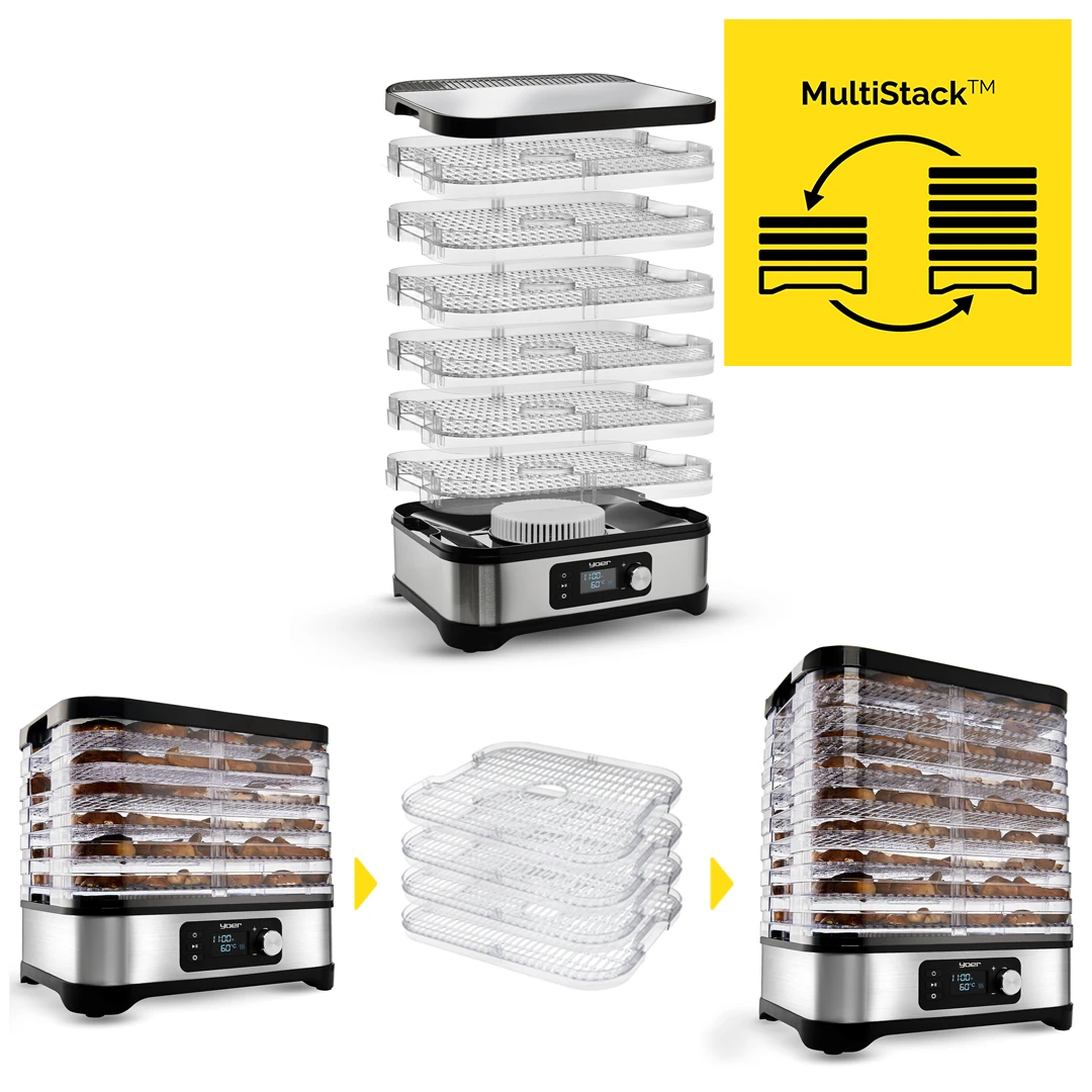 suszarki do grzybów yoer z technologią MultiStack