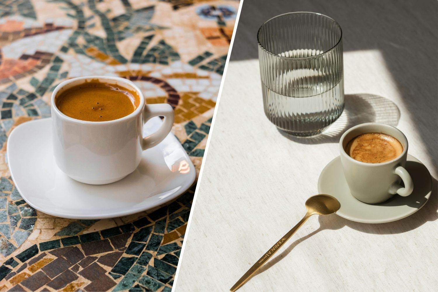 ziarna kawy, filiżanka espresso, crema