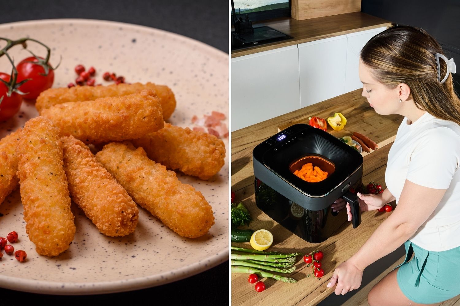  przekaski z air fryera panierowany ser halloumi