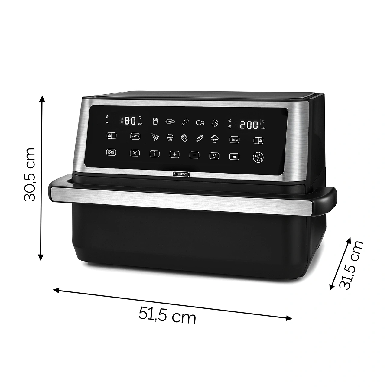 Air Fryer Frytkownica beztłuszczowa 11L Yoer MegaCrisp AF03BK