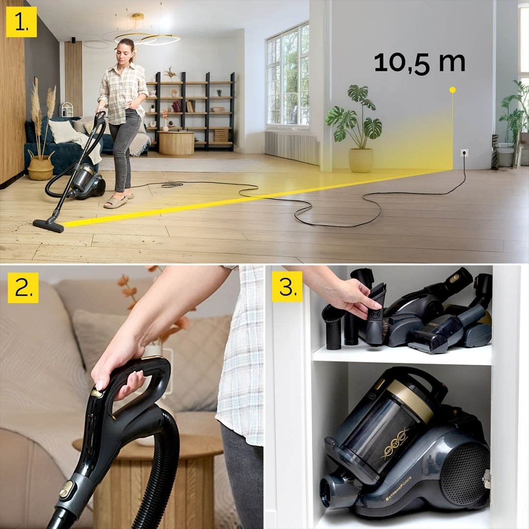 VC02G ZESTAW Odkurzacz bezworkowy Yoer ExtremeForce + Zestaw 3 filtrów + Zestaw 5 zapachowych pastylek