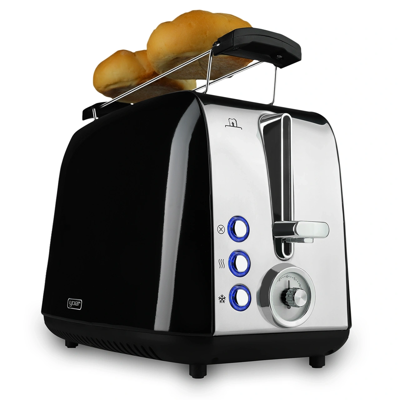 Toster Opiekacz Crystal Yoer T02BK z rusztem na bułki