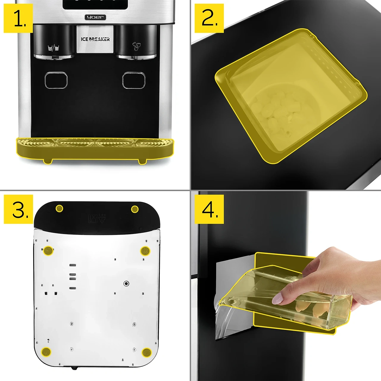 Kostkarka do lodu z dystrybutorem wody Yoer IceBreaker IMW03BK