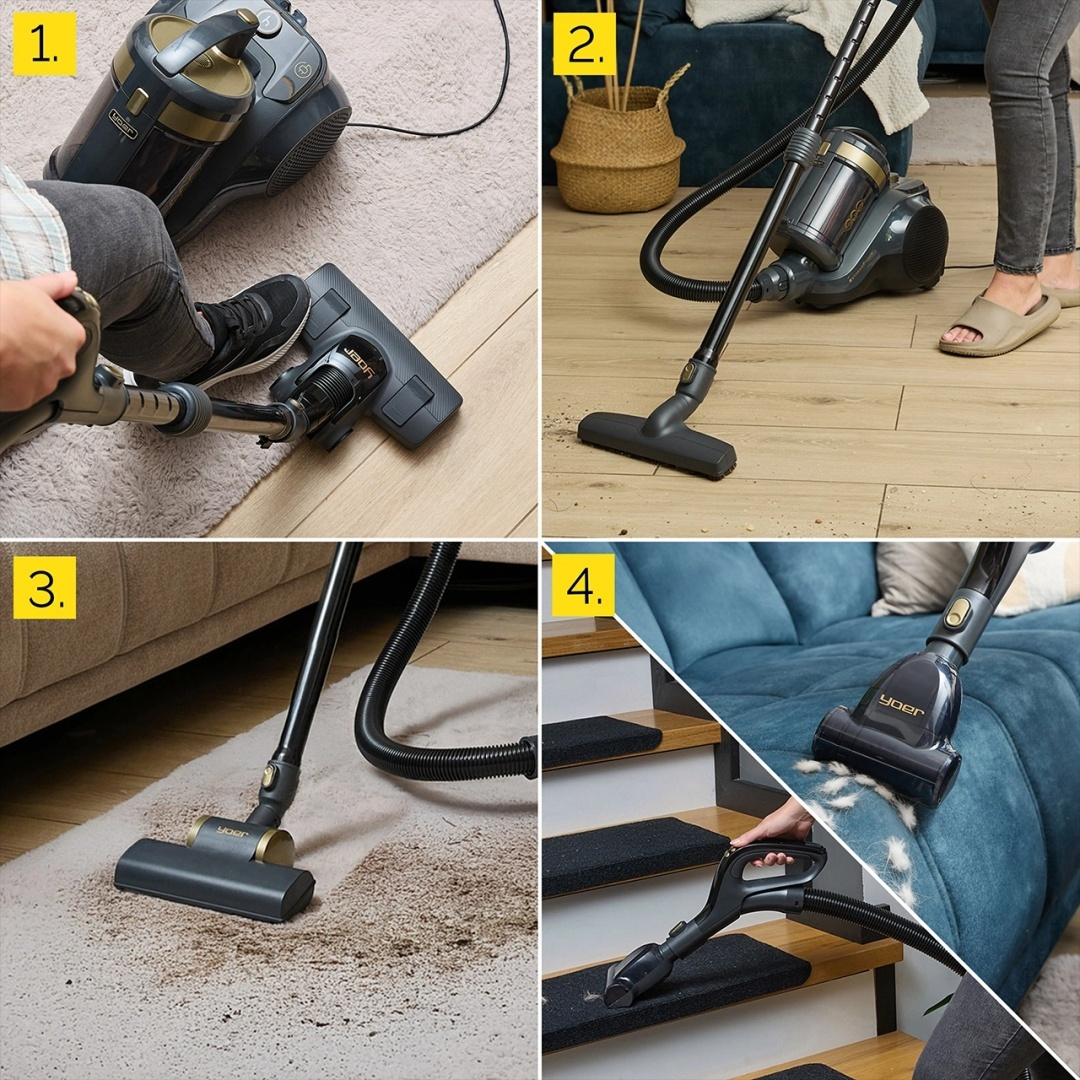 VC02G ZESTAW Odkurzacz bezworkowy Yoer ExtremeForce + Zestaw 3 filtrów + Zestaw 5 zapachowych pastylek