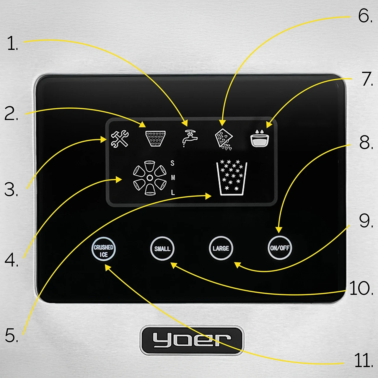 Kostkarka do lodu z dystrybutorem wody Yoer IceBreaker IMW03BK
