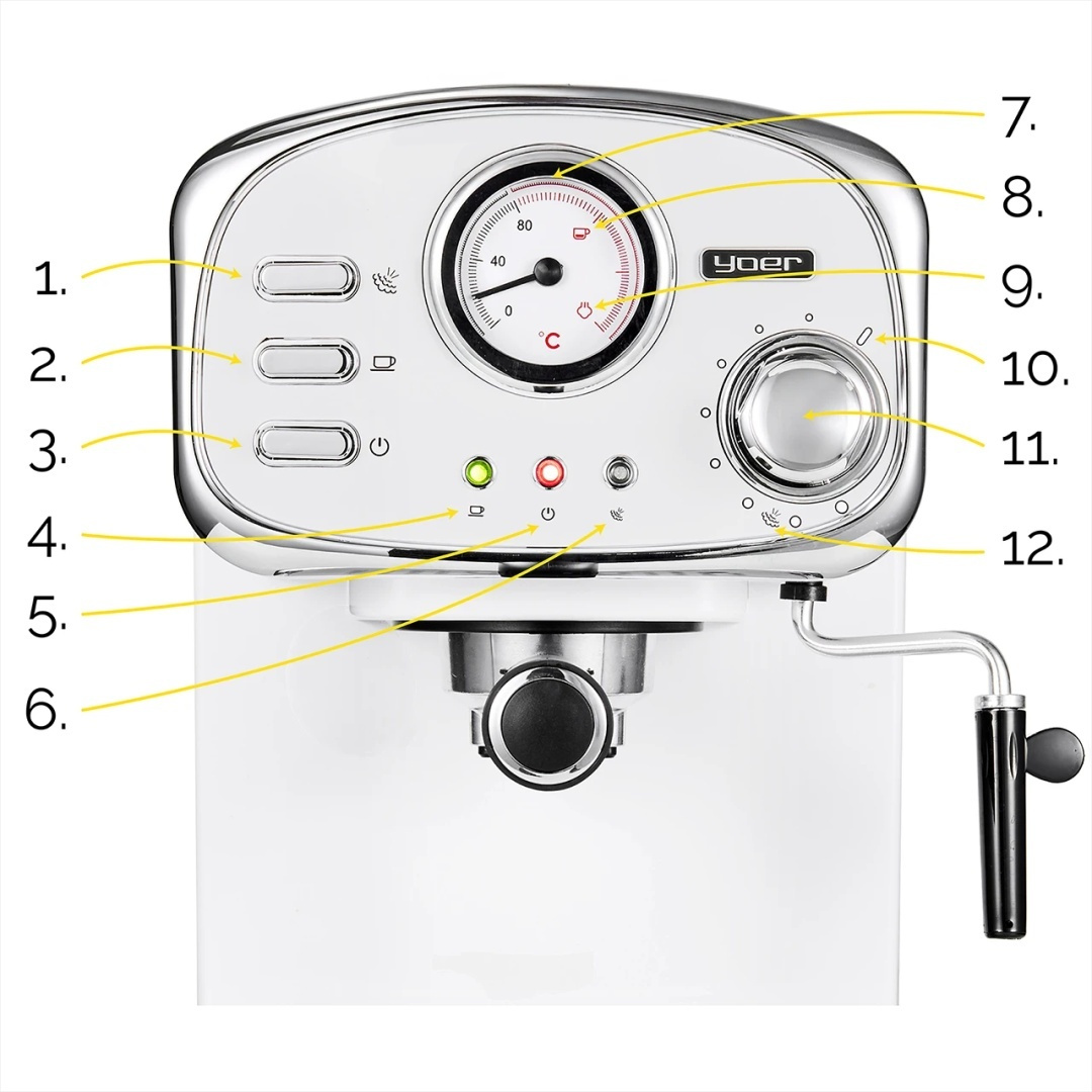 Ciśnieniowy ekspres do kawy Yoer Breve EM01W