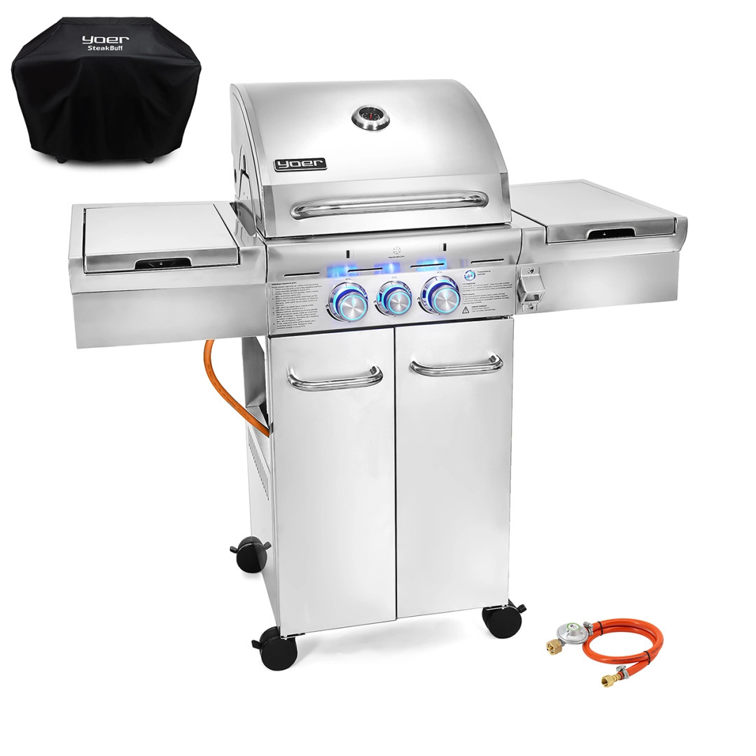 GG03S ZESTAW Grill gazowy Yoer SteakBuff 2+1 +Pokrowiec