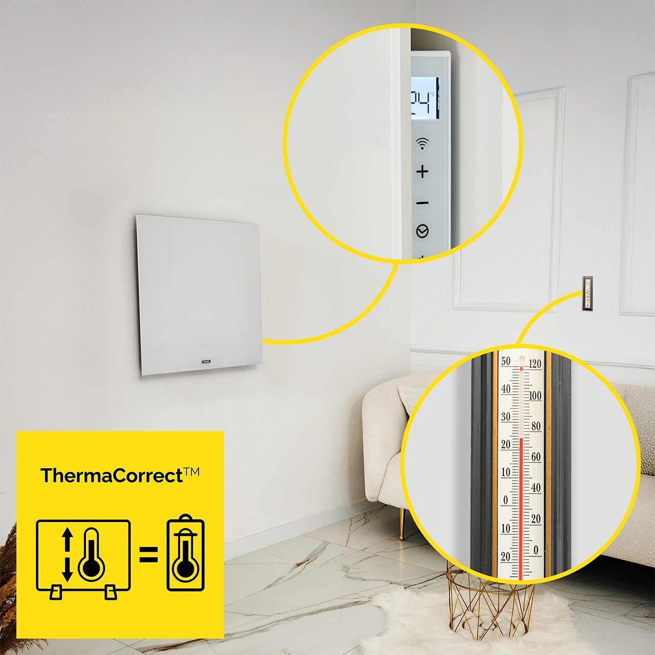Elektryczny grzejnik na podczerwień Yoer Quadro IRH03W