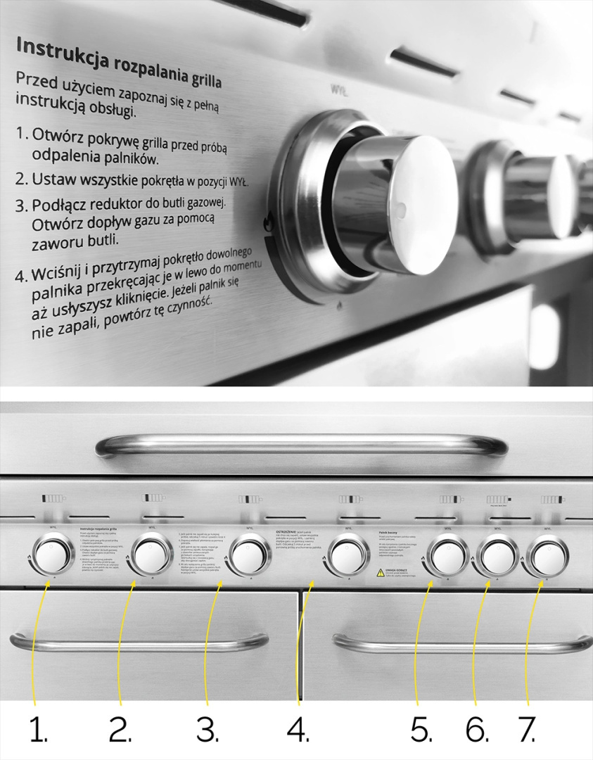 GG02S ZESTAW Grill gazowy Yoer SteakKing 6+1 +Pokrowiec