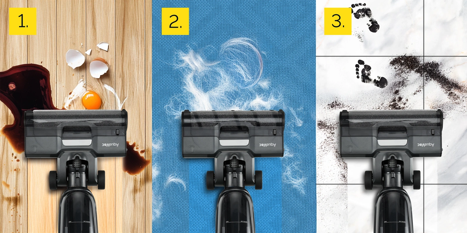 VCW01G ZESTAW Pionowy odkurzacz myjący Yoer AquaVac + Filtr HEPA 12