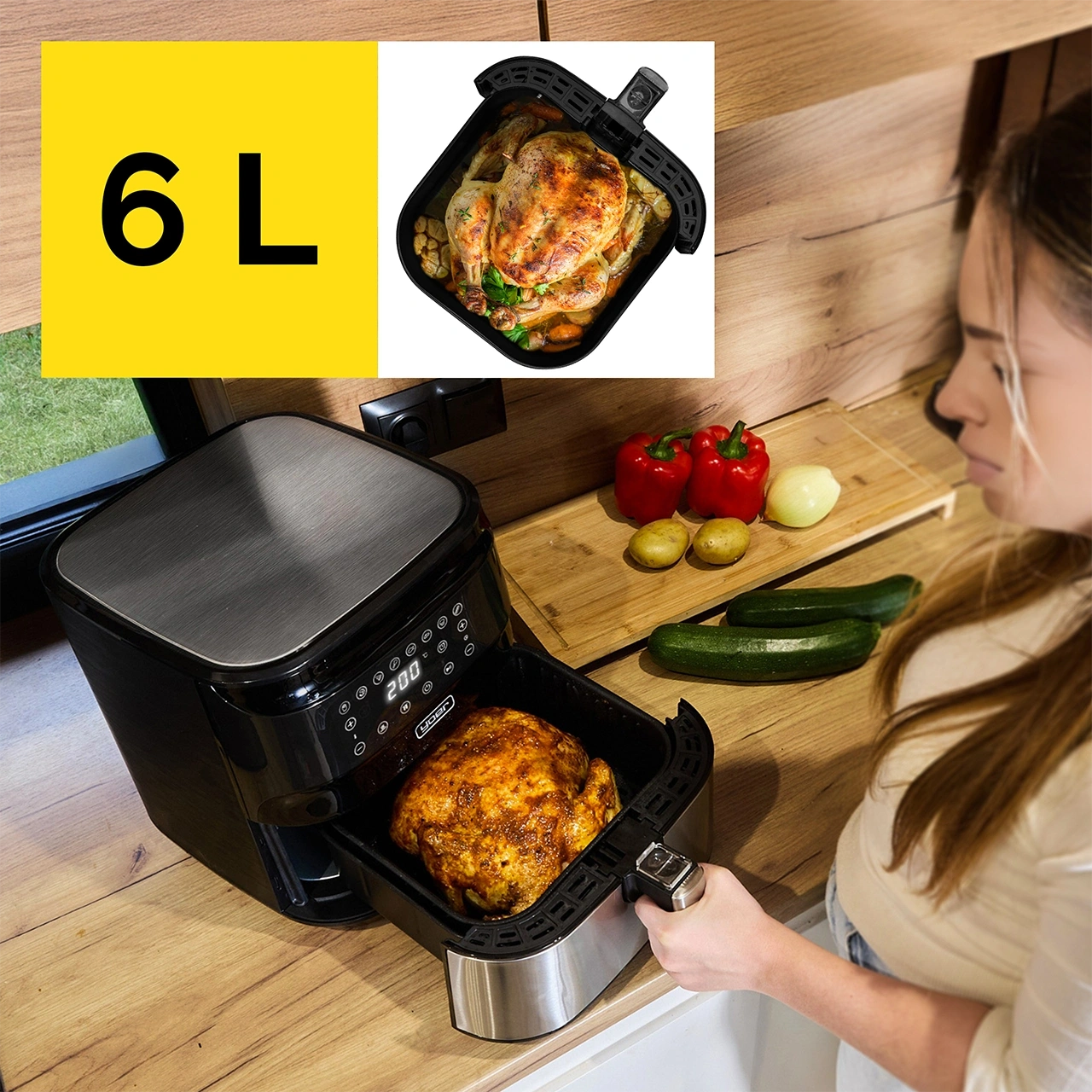 Frytkownica beztłuszczowa Air Fryer Yoer Crispo AF01BK