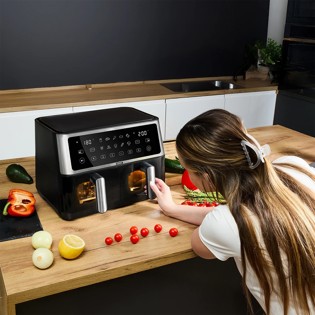 Air Fryer Frytkownica beztłuszczowa 10L Yoer DualCrisp AF02BK