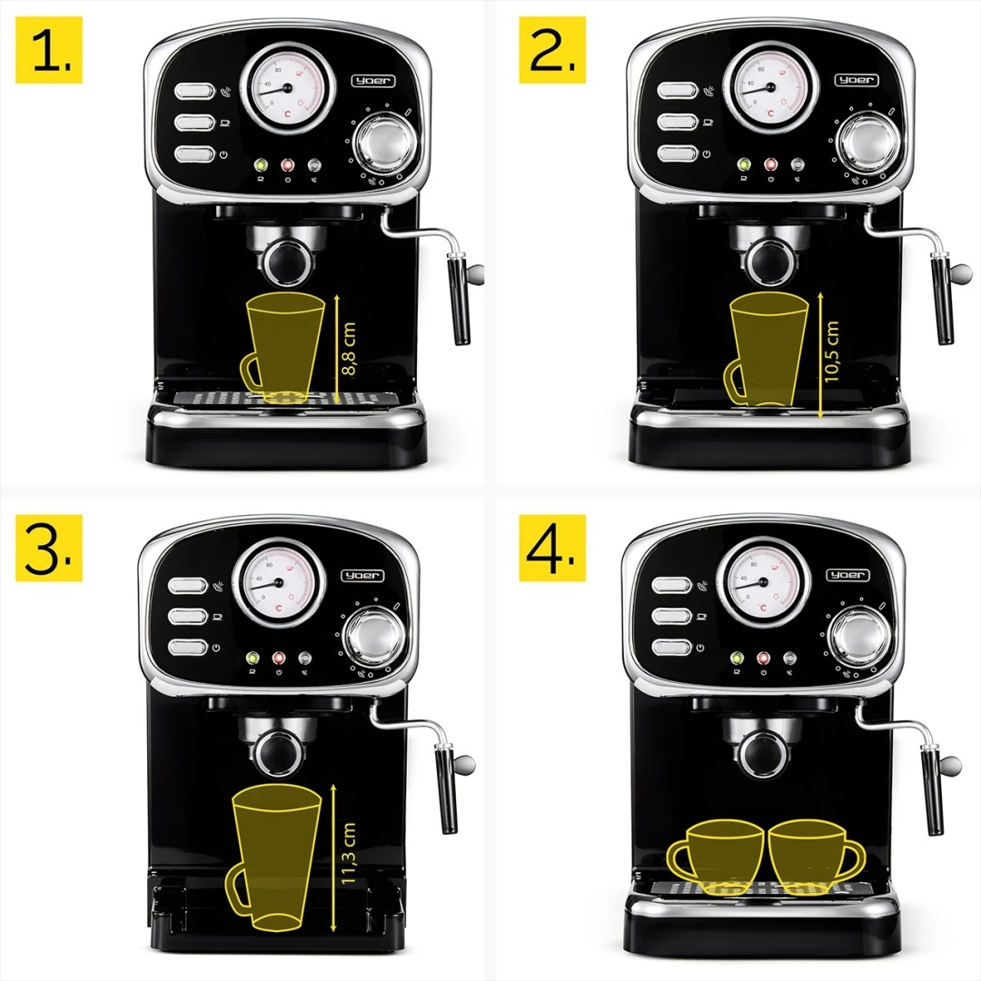 Ciśnieniowy ekspres do kawy Yoer Breve EM01BK