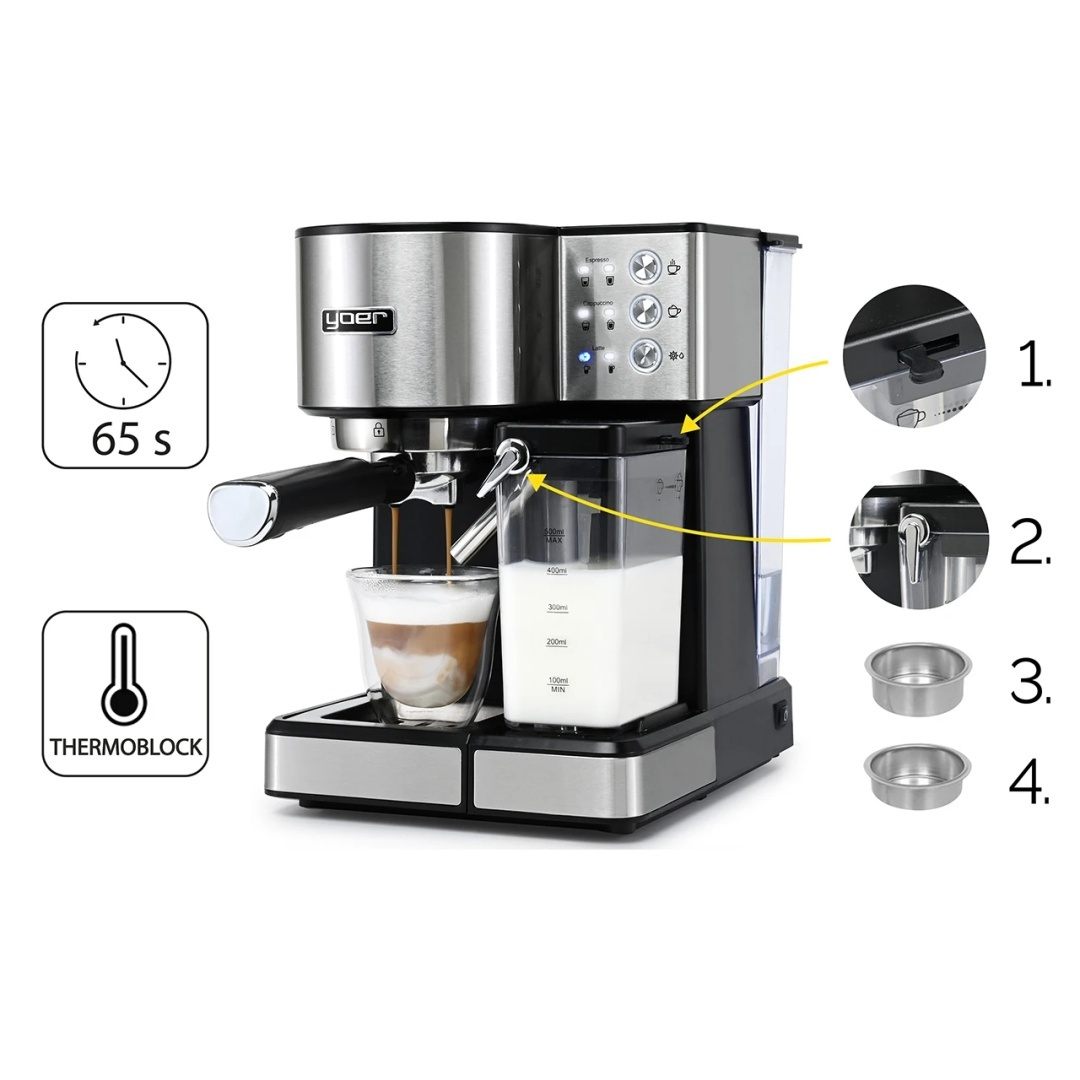 Ciśnieniowy ekspres do kawy Yoer Lattimo EMF01S