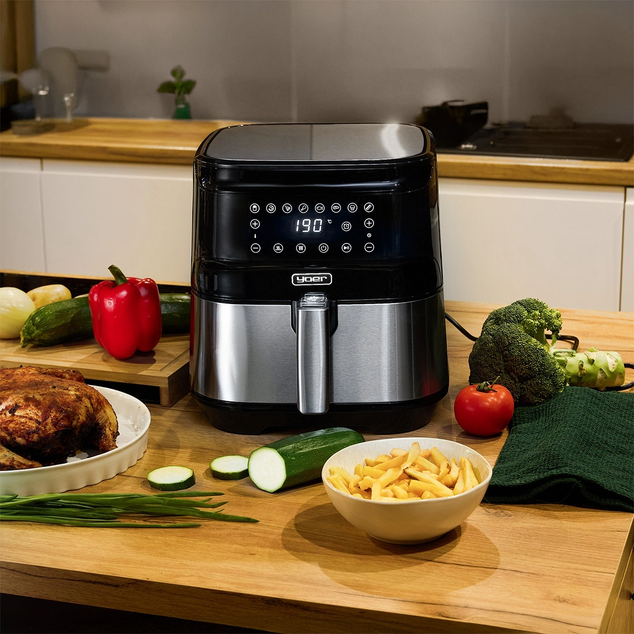 Frytkownica beztłuszczowa Air Fryer Yoer Crispo AF01BK