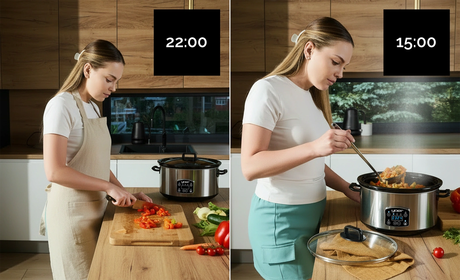 Wolnowar Yoer CleverCook SC6502S z misą ceramiczną i programatorem czasowym