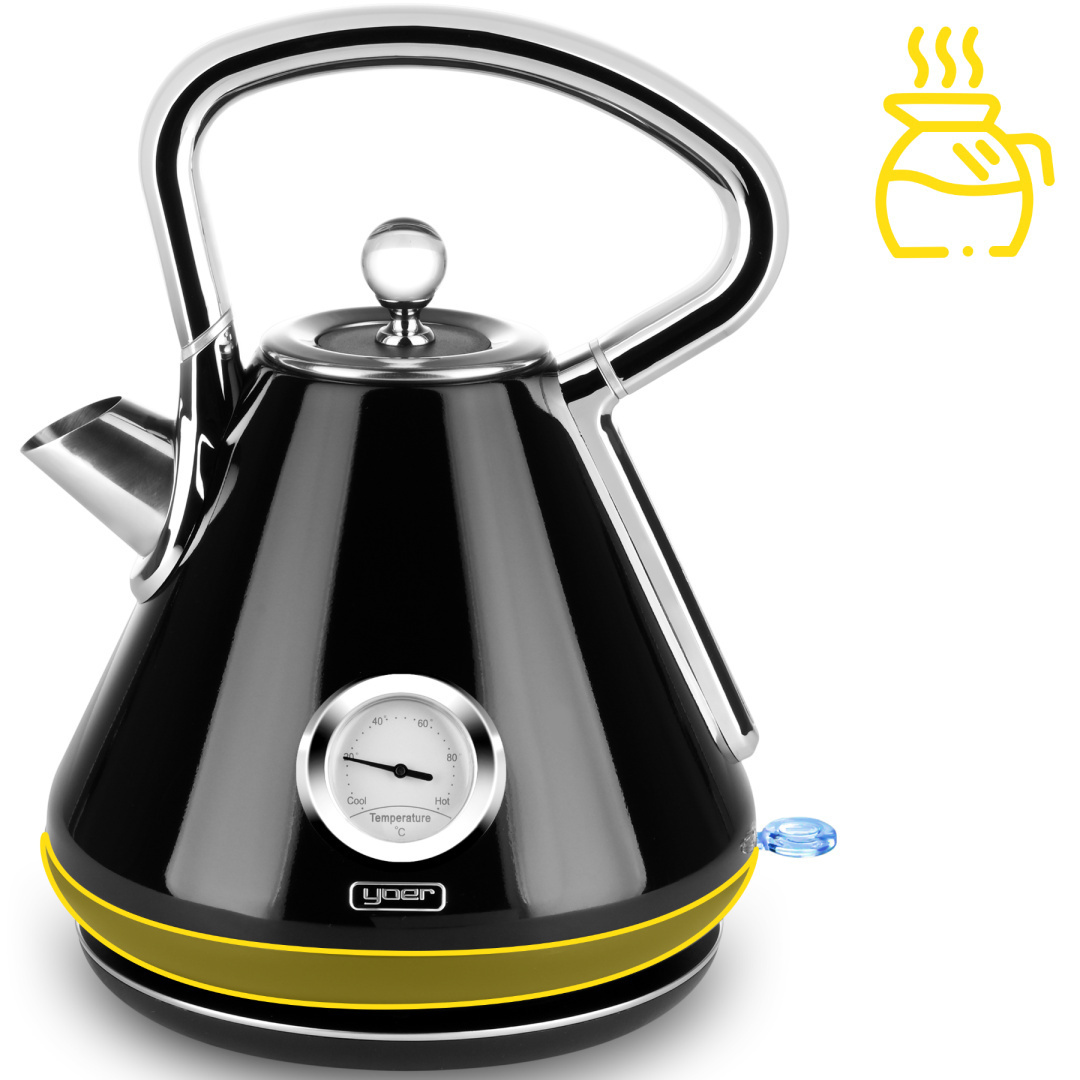 ZESTAW Czajnik elektryczny Yoer EK02BK + Toster Yoer T02BK seria Crystal