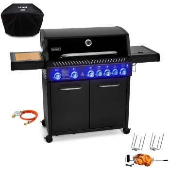 GG05BK ZESTAW Grill gazowy Yoer BeefBaron 5+2 +Pokrowiec +Rożen