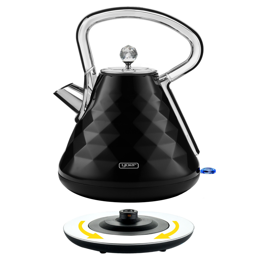 ZESTAW Czajnik elektryczny Yoer EK01BK + Toster Yoer T01BK seria Diamond
