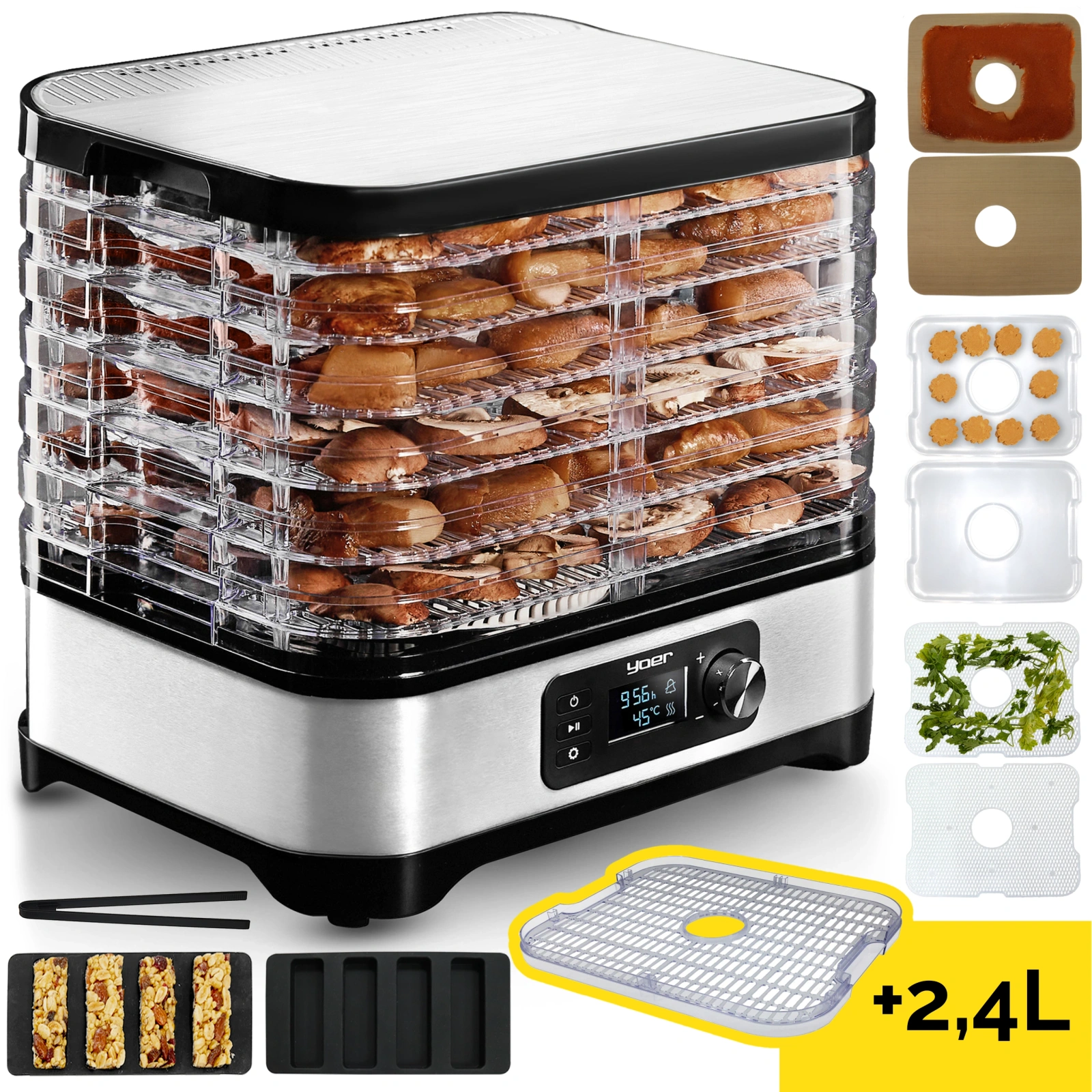 FD01S ZESTAW Suszarka do grzybów, owoców, warzyw Yoer VitaSave + Sito suszarki do żywności 