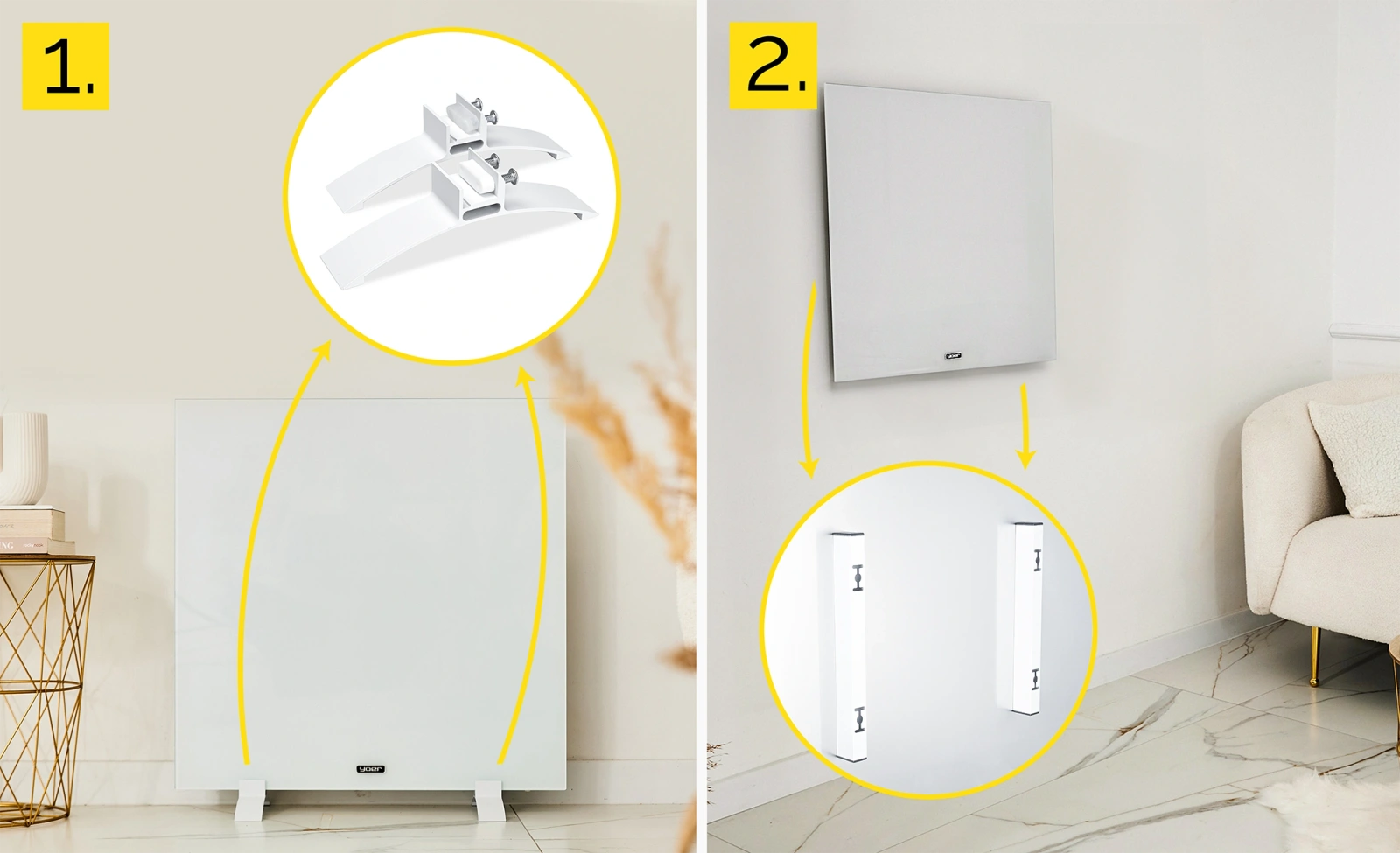 Elektryczny grzejnik na podczerwień Yoer Quadro IRH03W