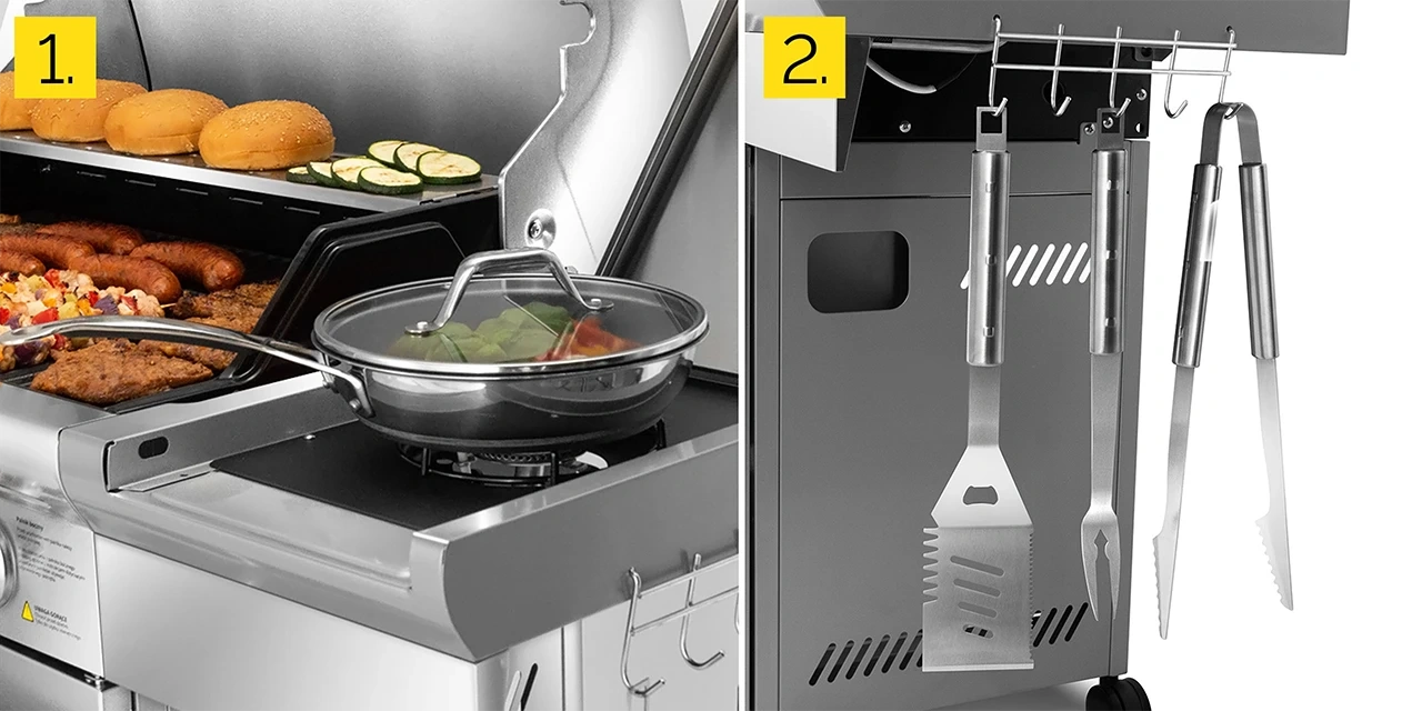 GG02S ZESTAW Grill gazowy Yoer SteakKing 6+1 +Pokrowiec +Rożen +Płyta