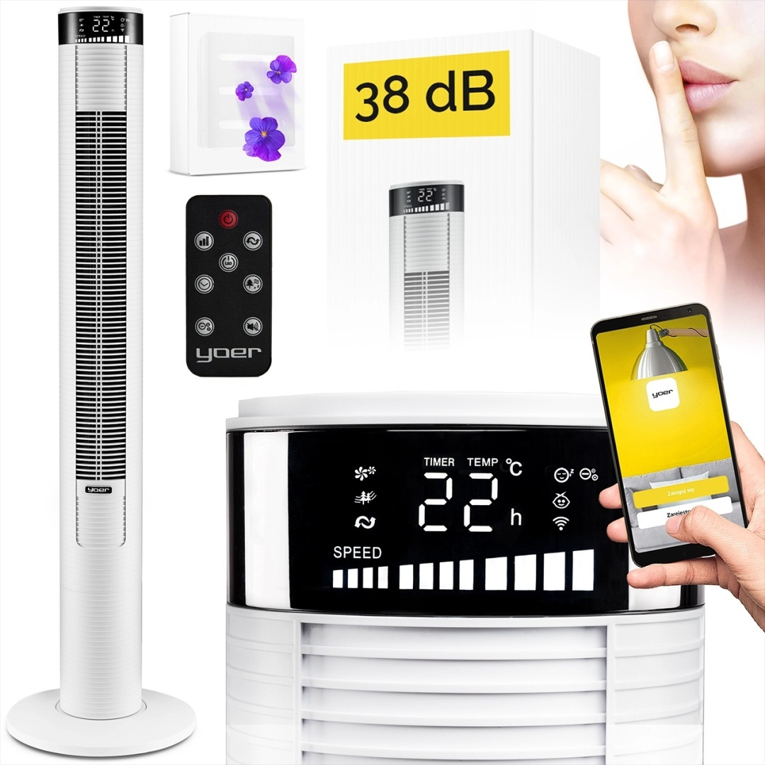 Wentylator kolumnowy i jonizator XXL Yoer Spiro TF03W