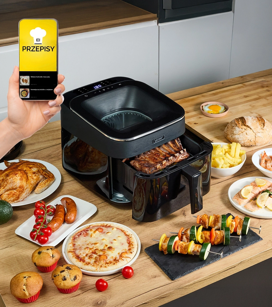 Air Fryer Frytkownica beztłuszczowa Yoer FryVision AF04BK