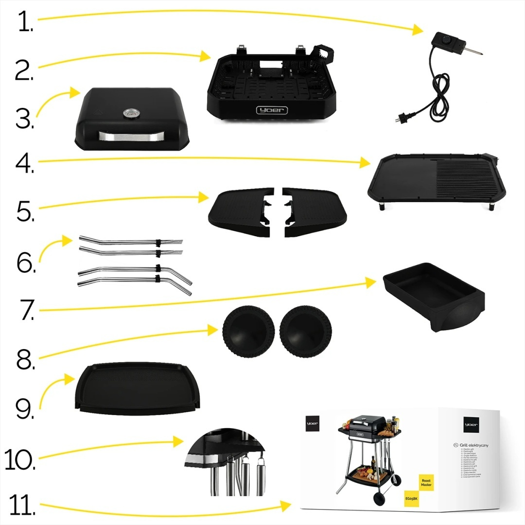 Grill elektryczny Yoer RoastMaster EG05BK
