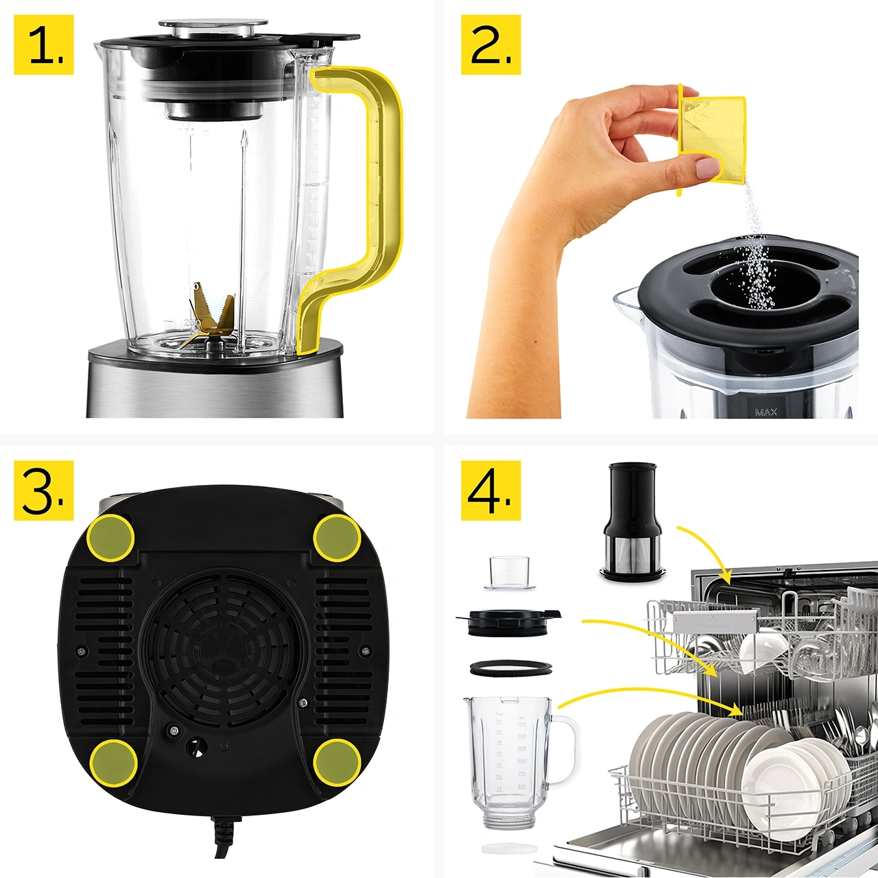 JB04S ZESTAW Blender kielichowy Yoer Vitalio + Młynek do mielenia