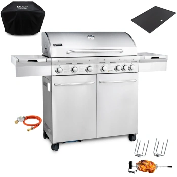 GG02S ZESTAW Grill gazowy Yoer SteakKing 6+1 +Pokrowiec +Rożen +Płyta