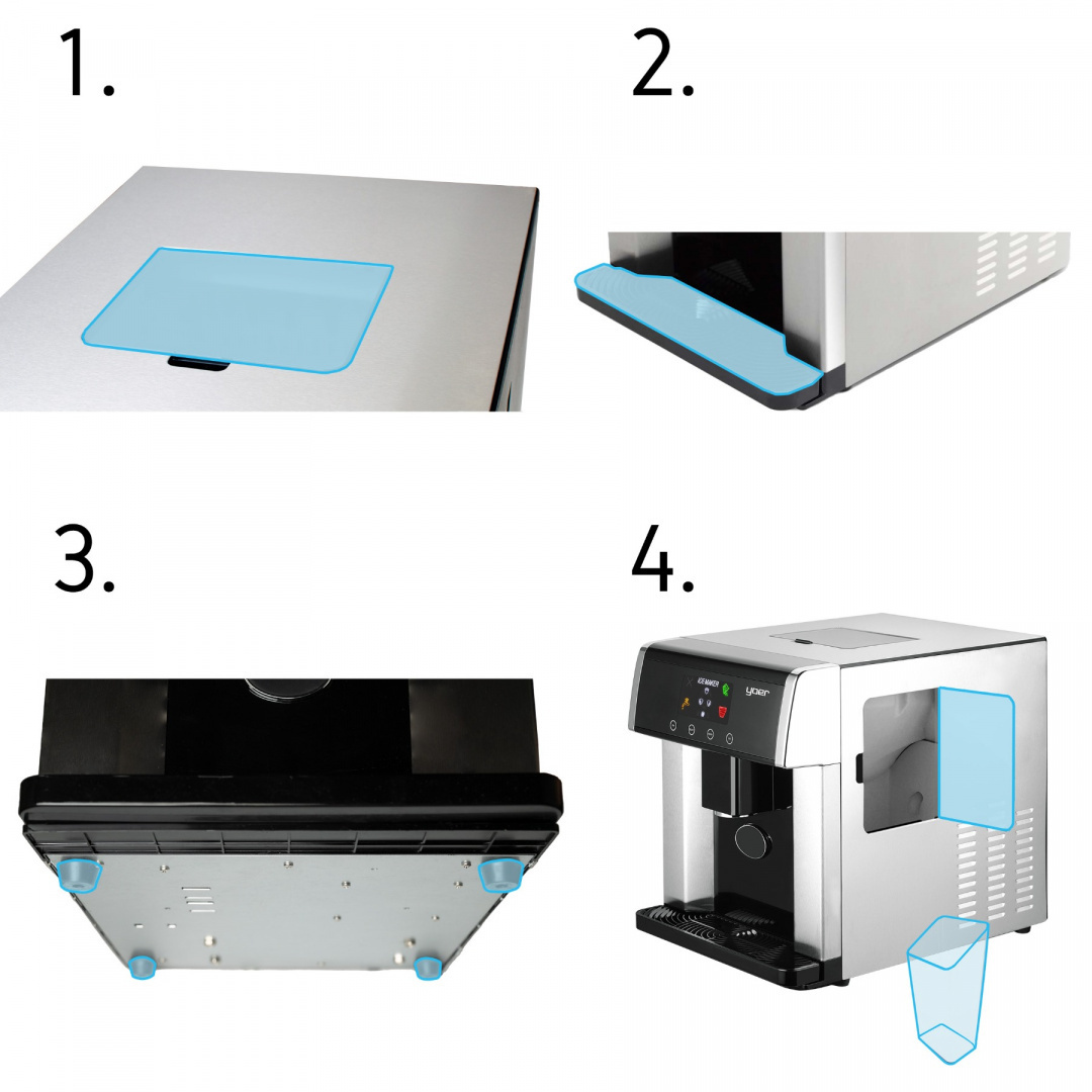 Kostkarka do lodu z dystrybutorem wody YOER Everest IMW02S