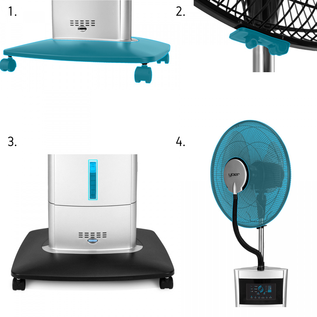 Wentylator z nawilżaczem YOER Breeze BFH01S