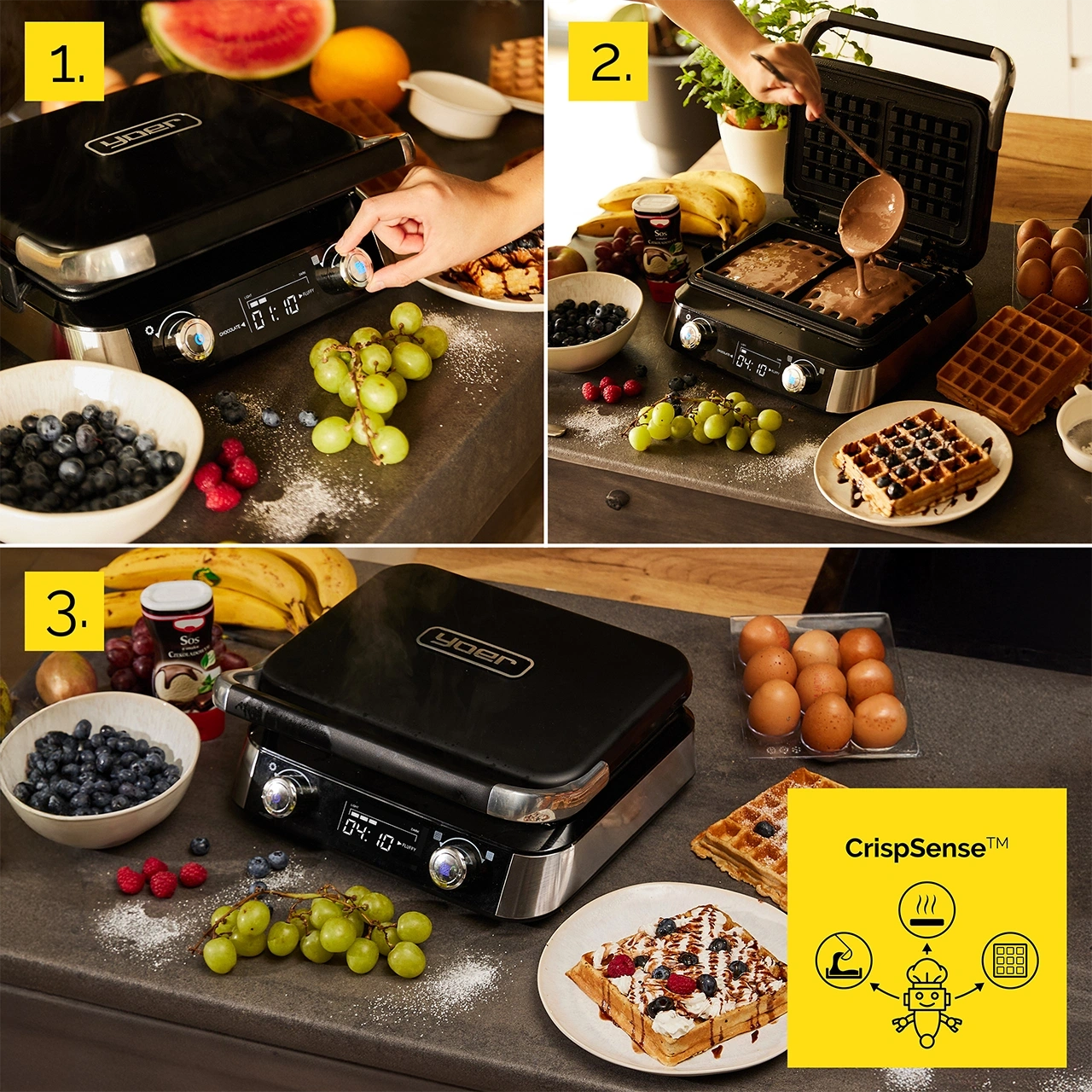 Gofrownica Yoer Fluffo WM01BK