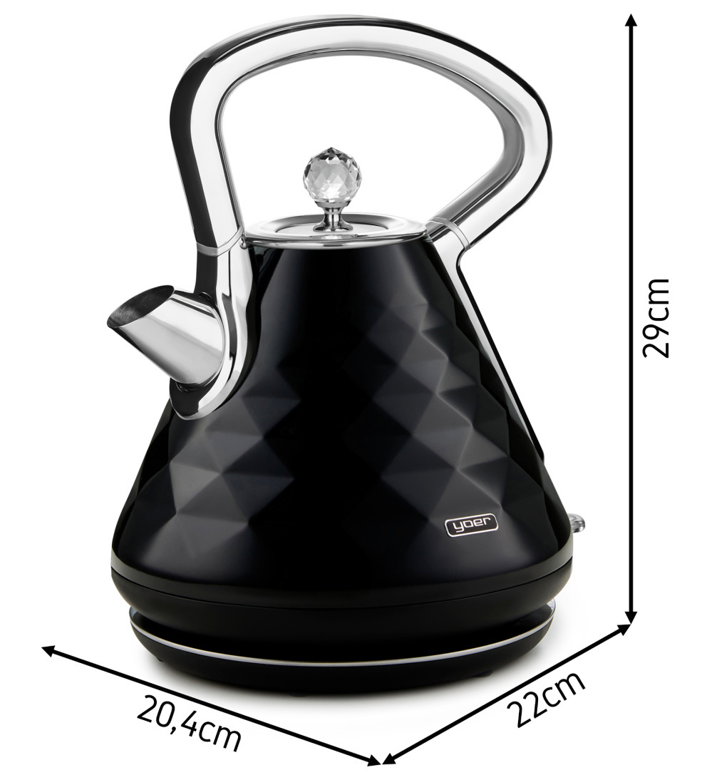 ZESTAW Czajnik elektryczny Yoer EK01BK + Toster Yoer T01BK seria Diamond