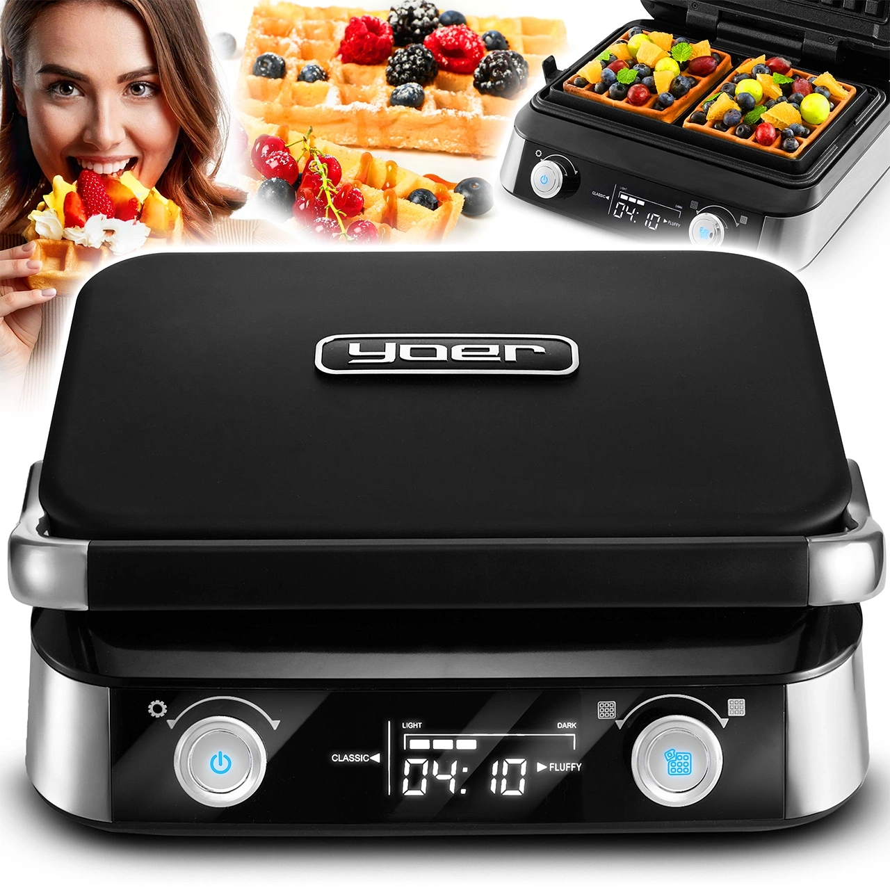 Gofrownica Yoer Fluffo WM01BK