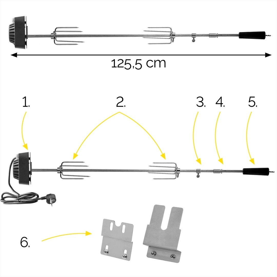Rożen obrotowy do grilla gazowego Yoer SteakKing GG02S, BeefBaron GG05BK