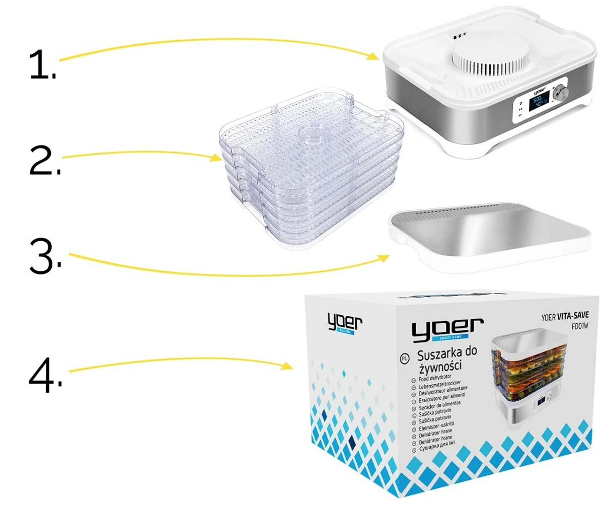 Suszarka do grzybów, owoców, warzyw Yoer VitaSave FD01W