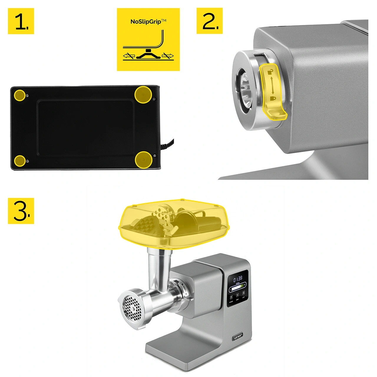 Maszynka do mielenia mięsa, wyciskarka, szatkownica Yoer GrindForce MG02S