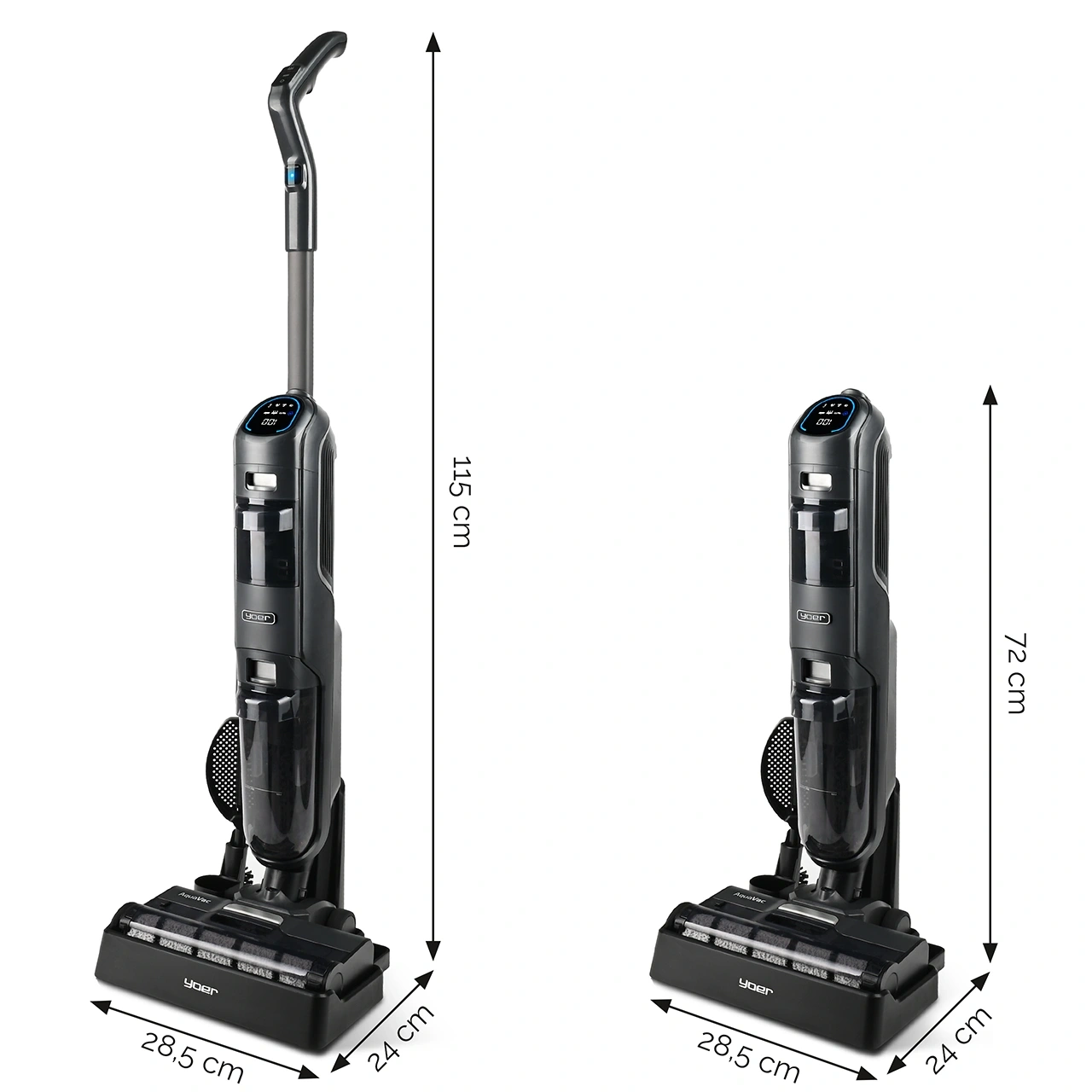 VCW01G ZESTAW Pionowy odkurzacz myjący Yoer AquaVac + Filtr HEPA 12 + Wałek do podłóg twardych