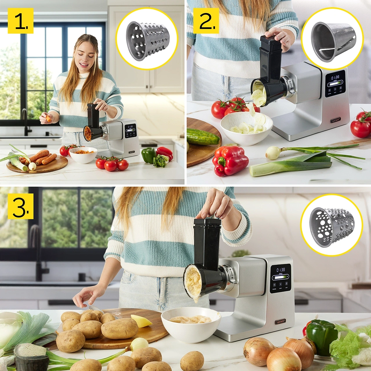 Maszynka do mielenia mięsa, wyciskarka, szatkownica Yoer GrindForce MG02S