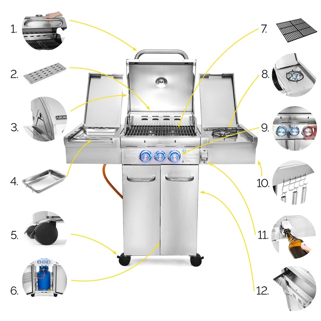 Grill gazowy Yoer SteakBuff GG03S 2+1
