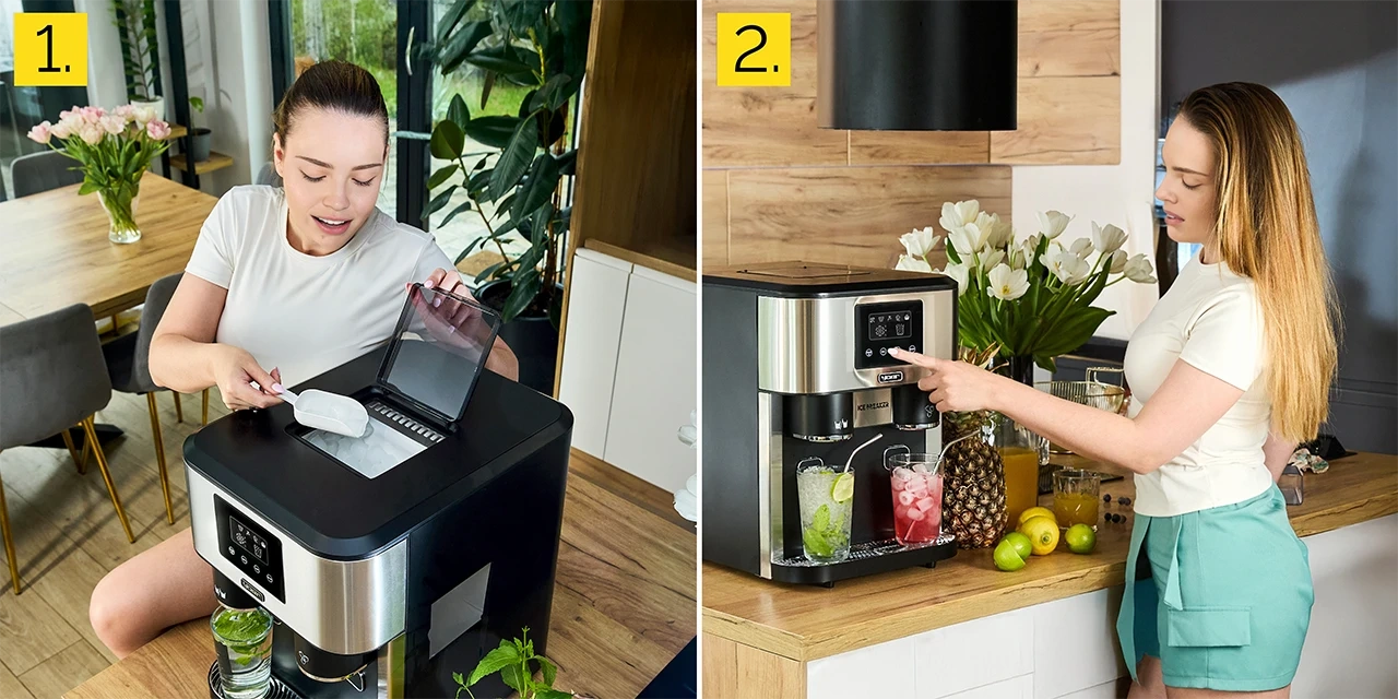 Kostkarka do lodu z dystrybutorem wody Yoer IceBreaker IMW03BK