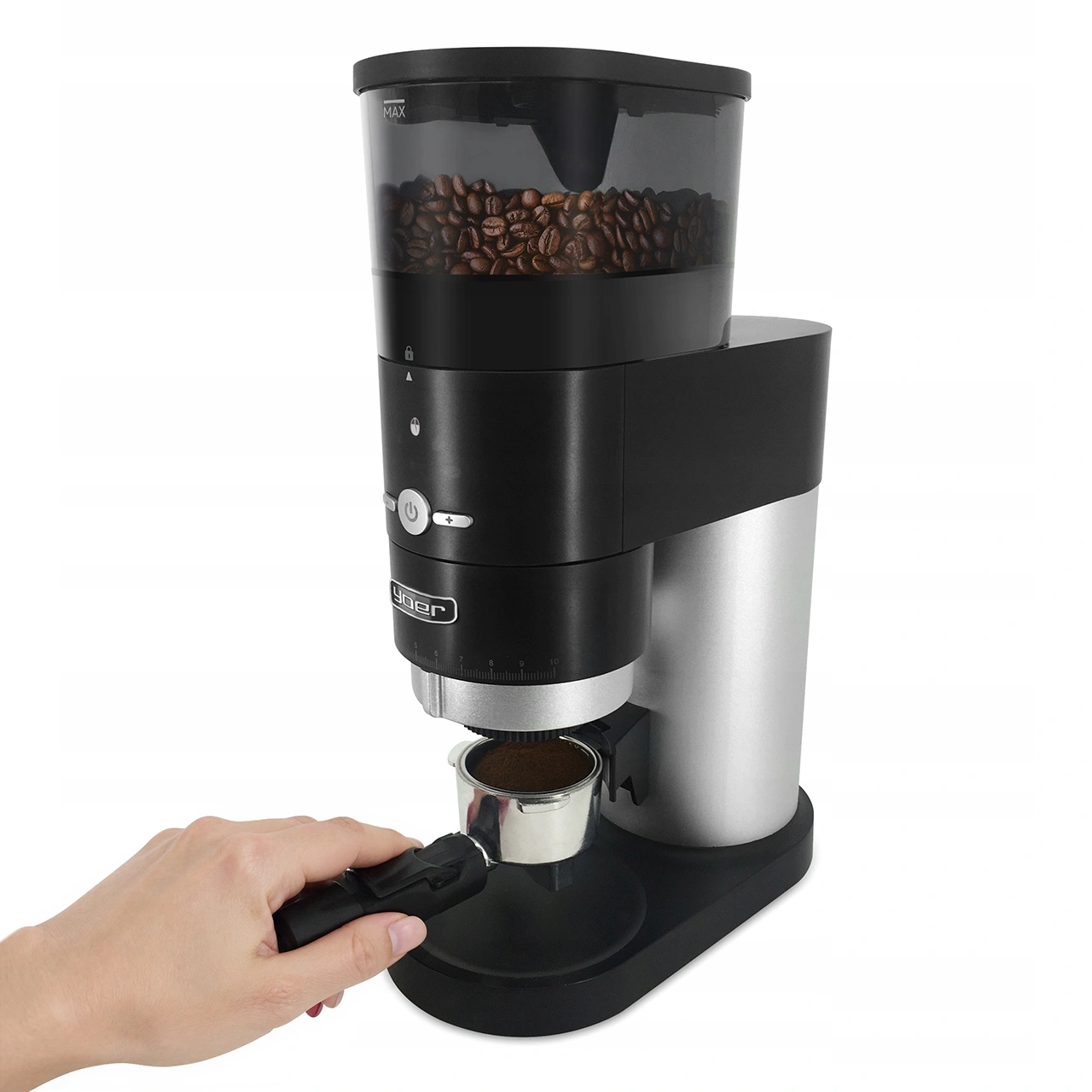 Elektryczny młynek żarnowy do kawy Yoer Mulino BCG01BK