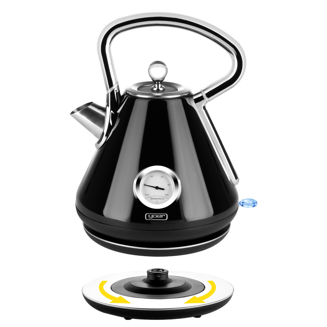 ZESTAW Czajnik elektryczny Yoer EK02BK + Toster Yoer T02BK seria Crystal