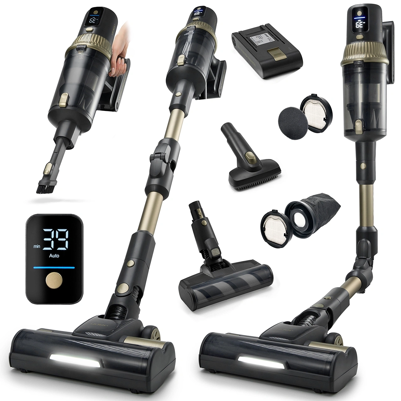 VC03G ZESTAW Odkurzacz pionowy Yoer UltimateDynamics + Bateria + Zestaw 2 filtrów + Worek na kurz z filtrem HEPA + Szczotka do dywanów + Szczotka do wyczesywania sierści zwierząt