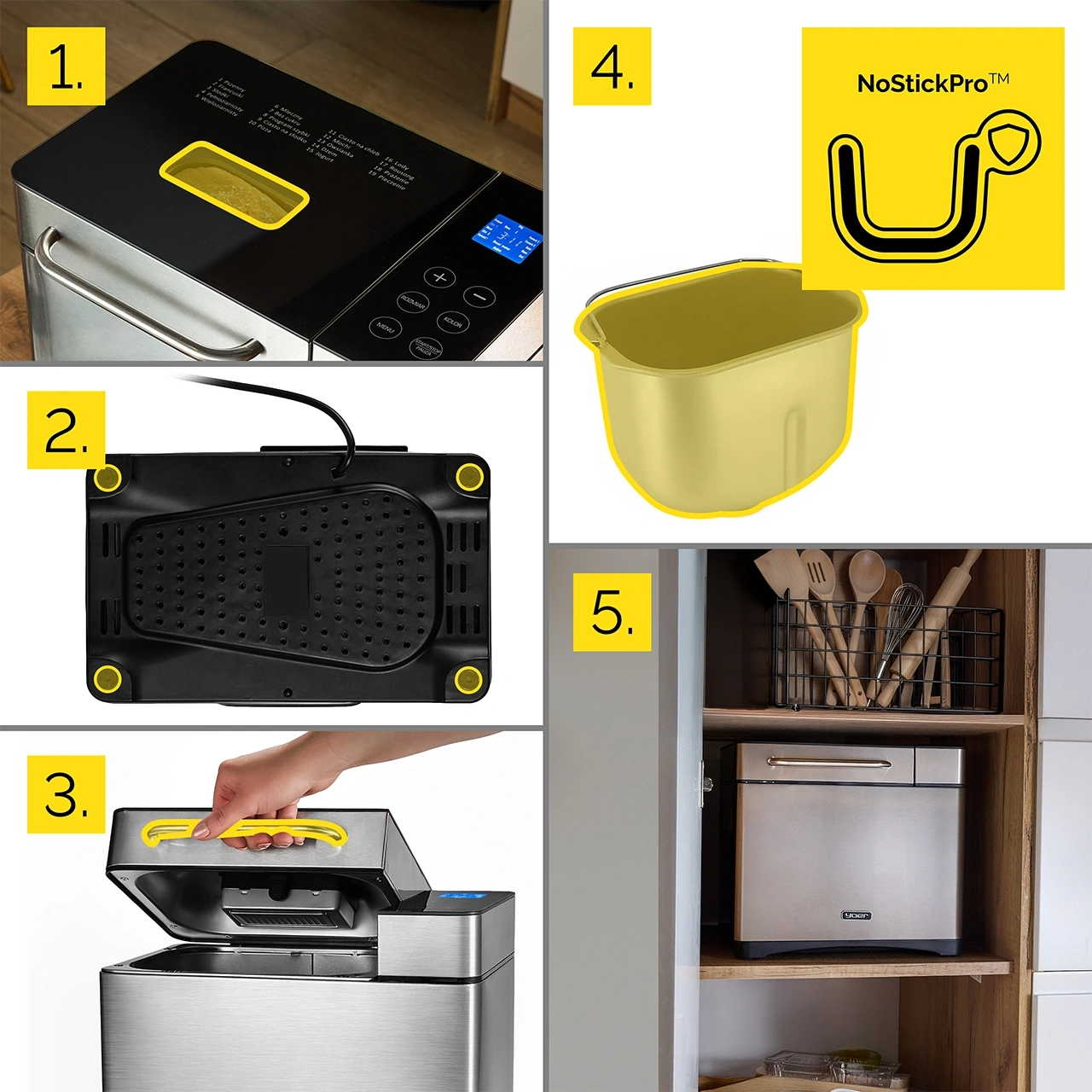 BM01S ZESTAW Wypiekacz do chleba Yoer Baker +  Przystawka do lodów 