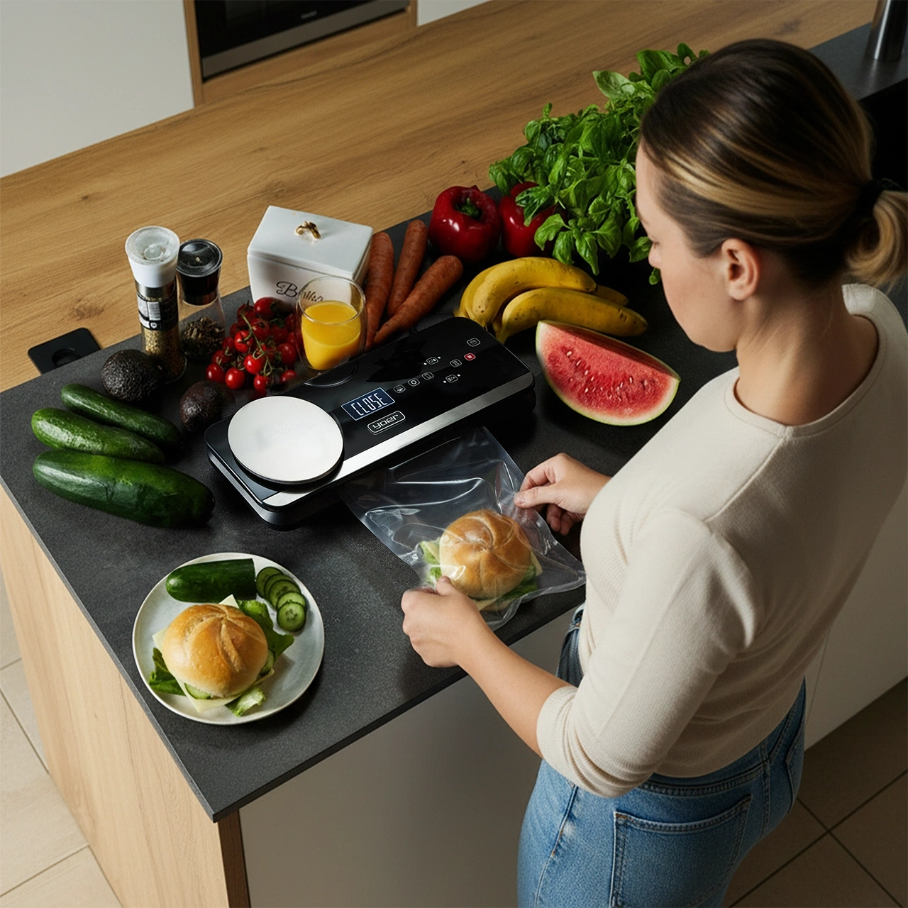 VSS01BK ZESTAW Zgrzewarka próżniowa Yoer FreshFood  z wagą + Pojemniki próżniowe