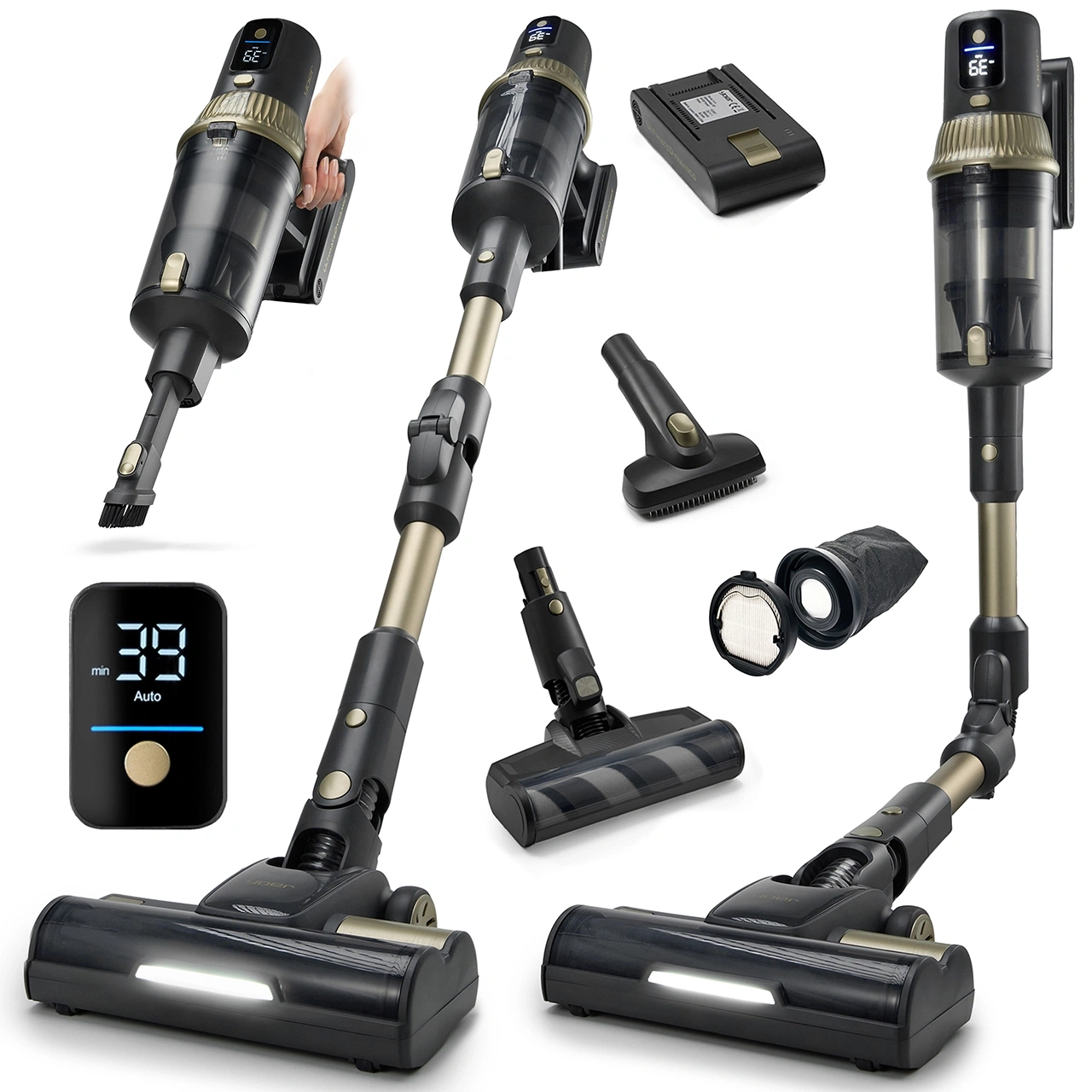 ZESTAW Odkurzacz pionowy + Bateria + Worek na kurz z filtrem HEPA + Szczotka do dywanów + Szczotka do wyczesywania sierści zwierząt